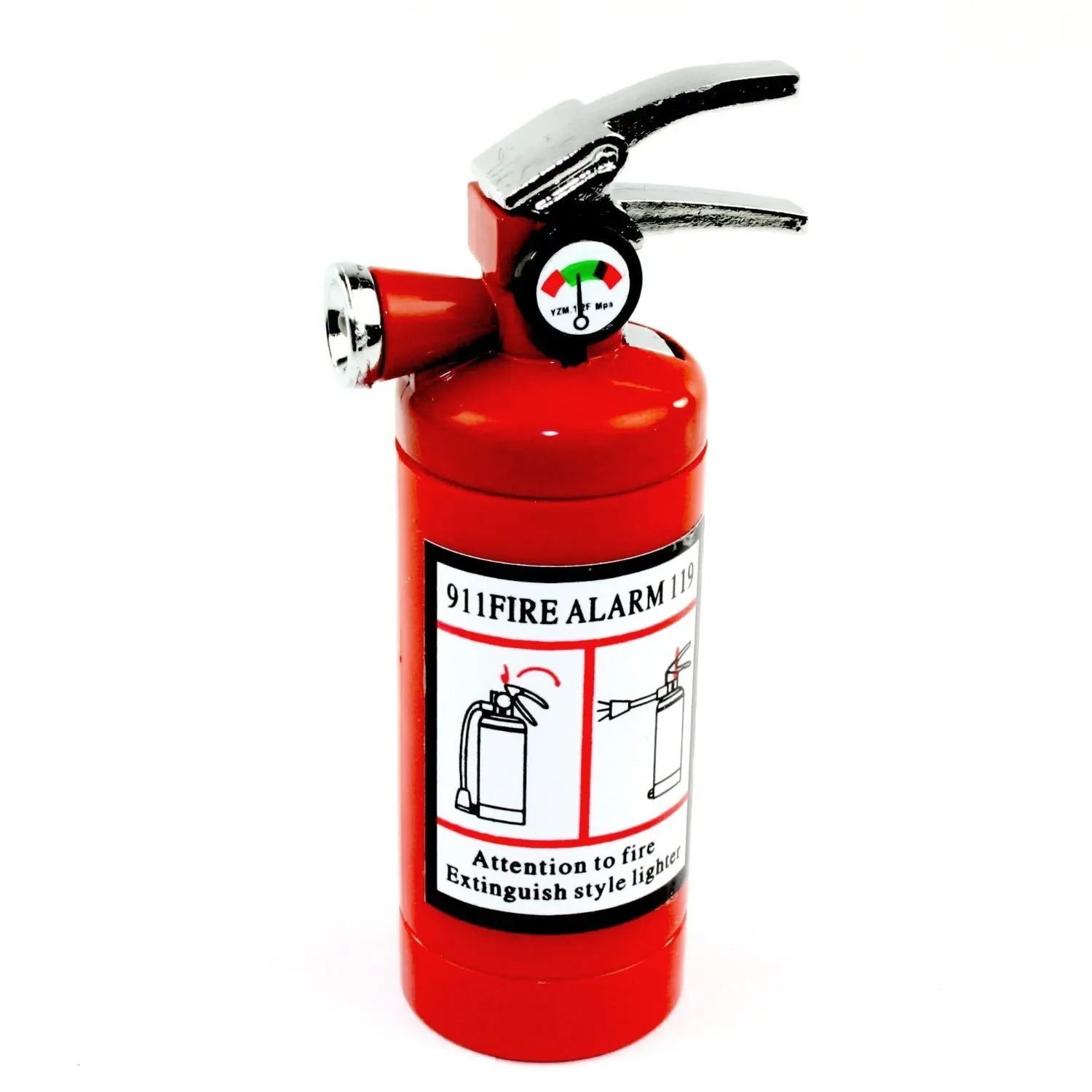 Fire Extinguisher Design Flame Lighter with LED Flashlight