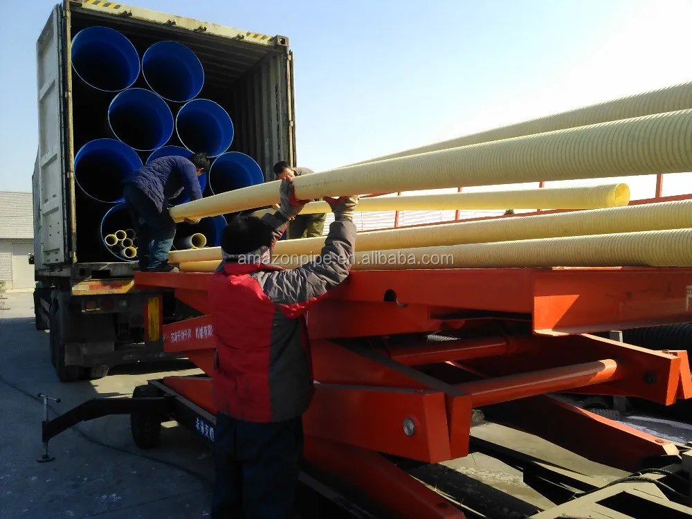 600mm Large Diameter Pvc Plastic Corrugated Pipe Sn8 Underground