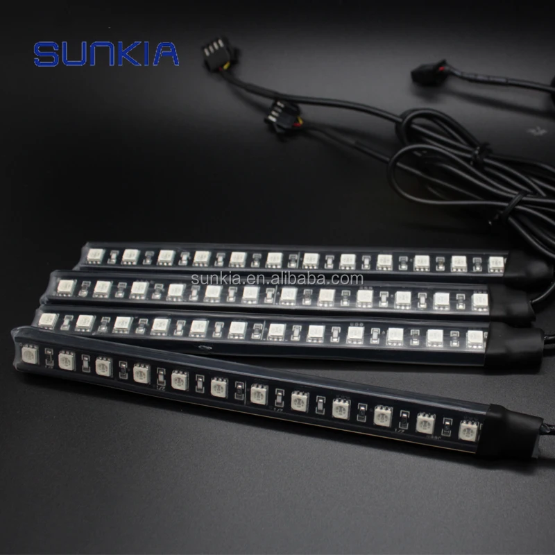 Remote controlling 7 Color 12 LED x4 Flashing Car LED 5050 Running light Car LED Knight Rider Waterproof LED Strobe Light