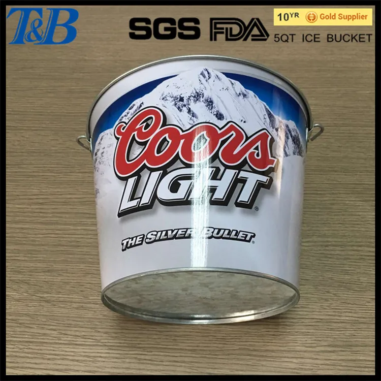 Bar Tool Ice Metal Beer Bucket With Colorful Printing Buy Logo