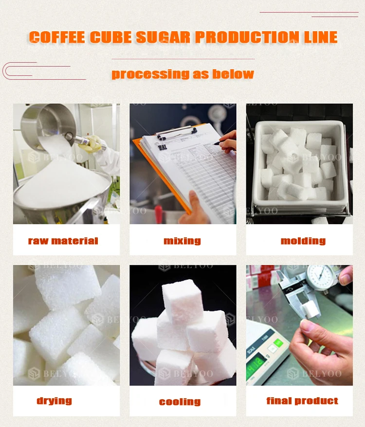 Commercial Cubic Rough Cut White Brown Tea Coffee Lump Sugar Forming