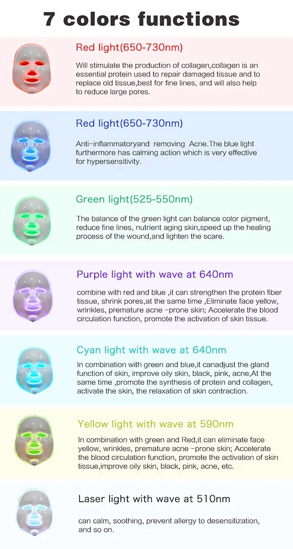 Good Price Wrinkle Removal Laser Home Use Led Facial Mask Led Mask 7 ...