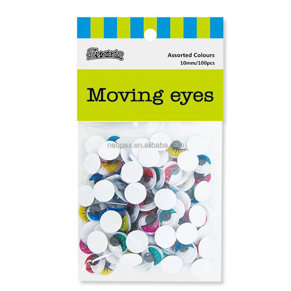 Wiggle Googly Eye Stickers Black and White Assorted designs 12mm TWIN PACK 2,000