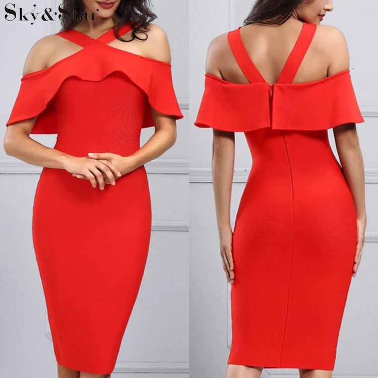sexy red midi dress