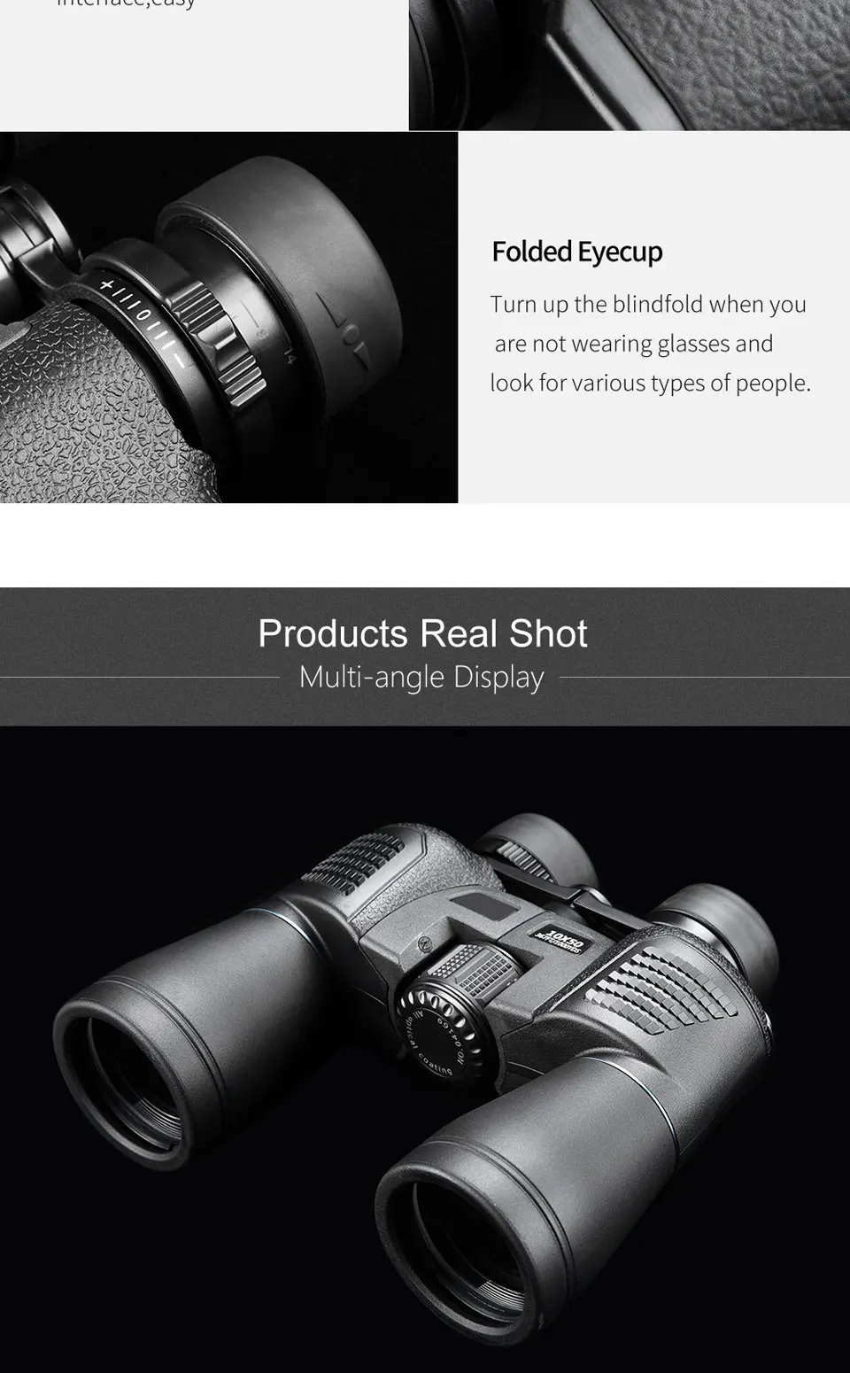 High quality high magnification wide range binoculars 10x50