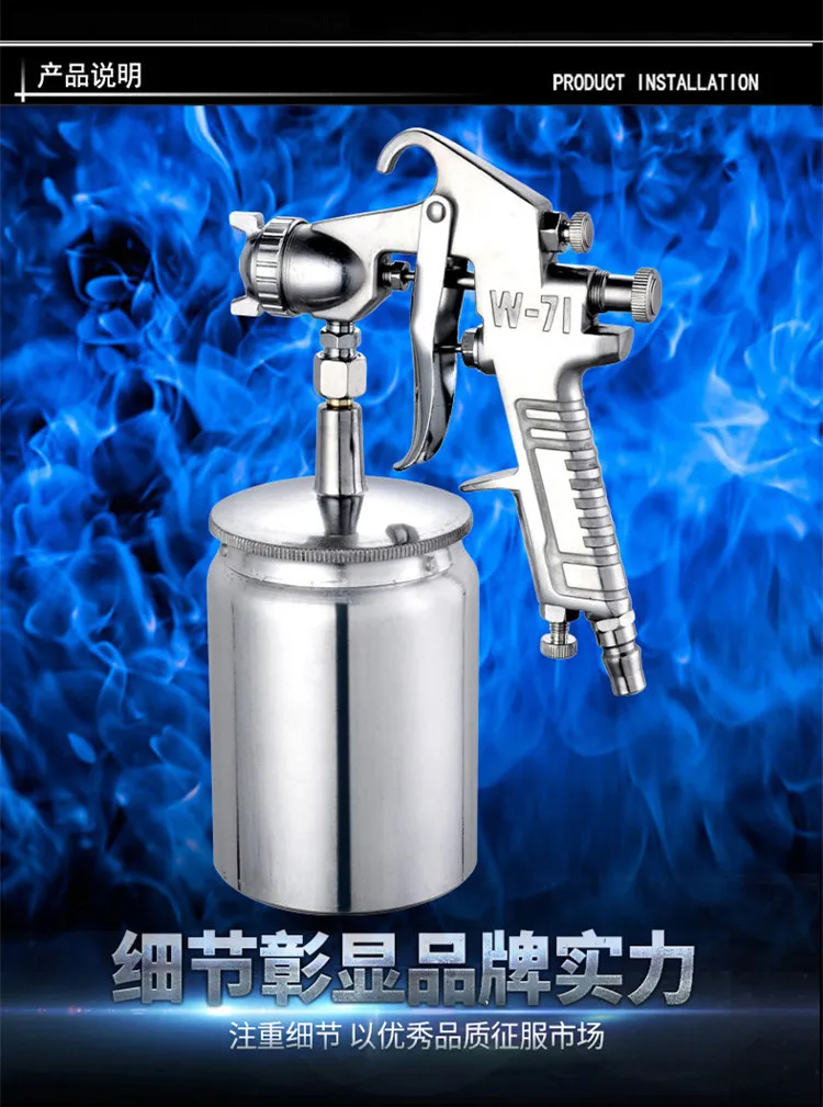 Panel Beater Spray Lacquer Tools W71 Hvlp Air Spray Gun Wall Latex Paint Sprayer Pneumatic