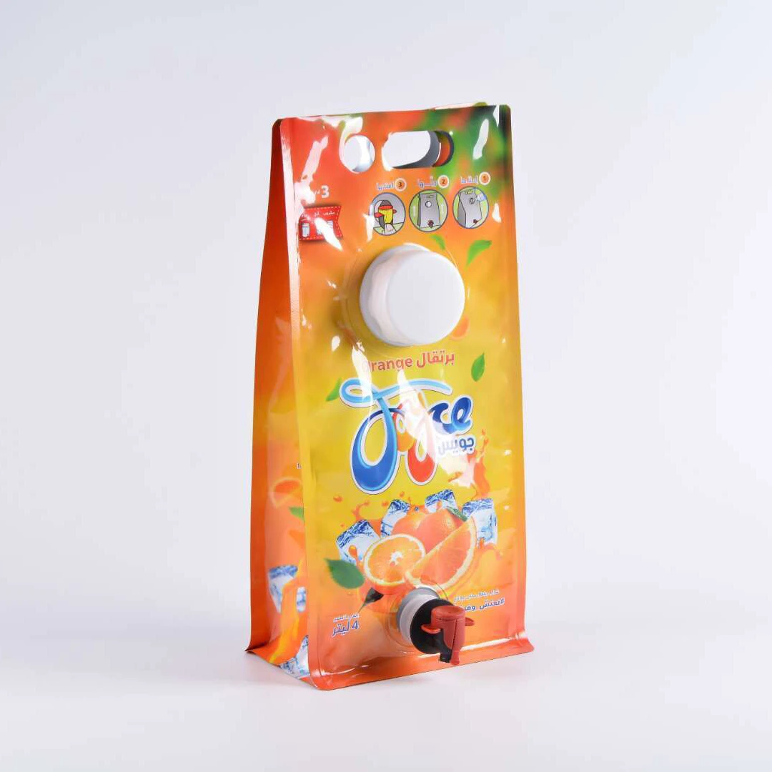 Custom Size And Design Handle Orange Juice Bag In Box Packaging Buy Fruit Juice Bag In Box