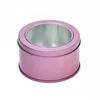 Clear view pvc top window metal container fast delivery candy tin box round shape tin box for jewelry