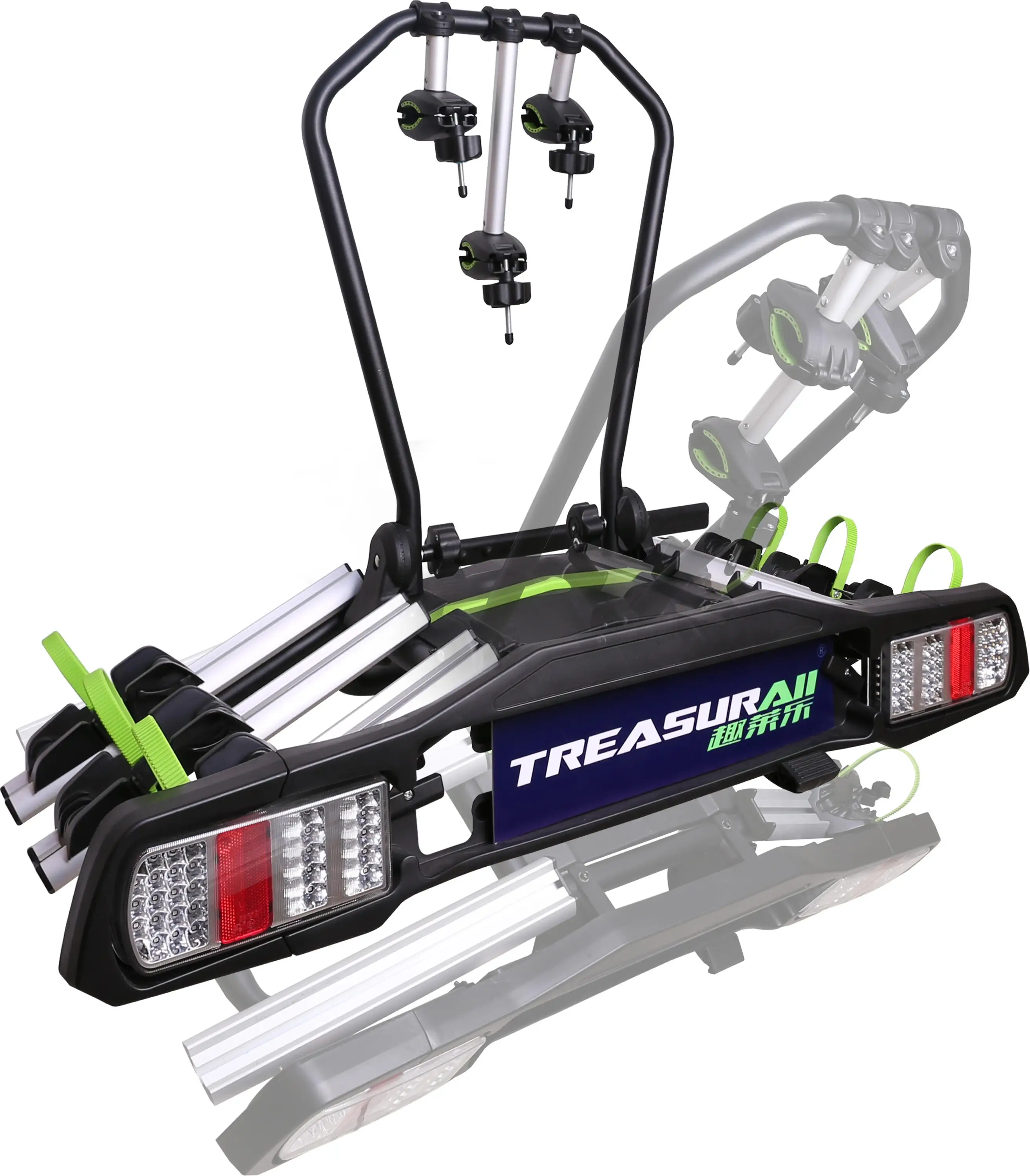 Rear Mounted 50mm 2" Tow Ball Bike Carrier Aluminium Wheel Support