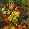Realistic fruit drawing wooden frame canvas oil painting