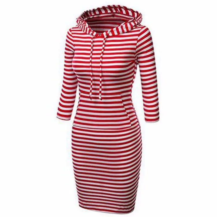 Wholesale Womens Hooded Hoody Sweatshirt Ladies Bodycon Hoodie Dress