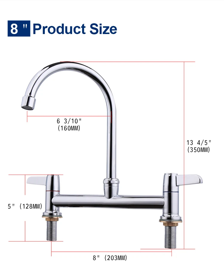 China Factory Direct Economical Style 8 Inch Kitchen Sink Mixer Taps
