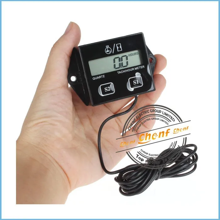 52mm 4000RPM LCD Hour Display Digital Tachometer Gauge Meter IP67 For