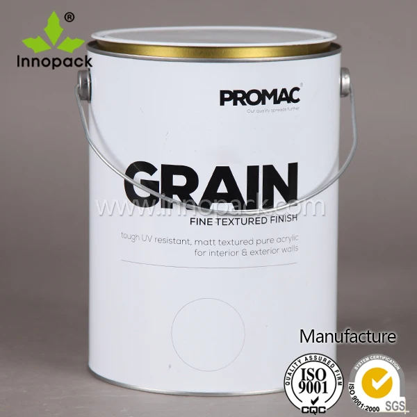 White Printing 5 Liter Paint Tin Cans With Metal Handle With Lids Buy