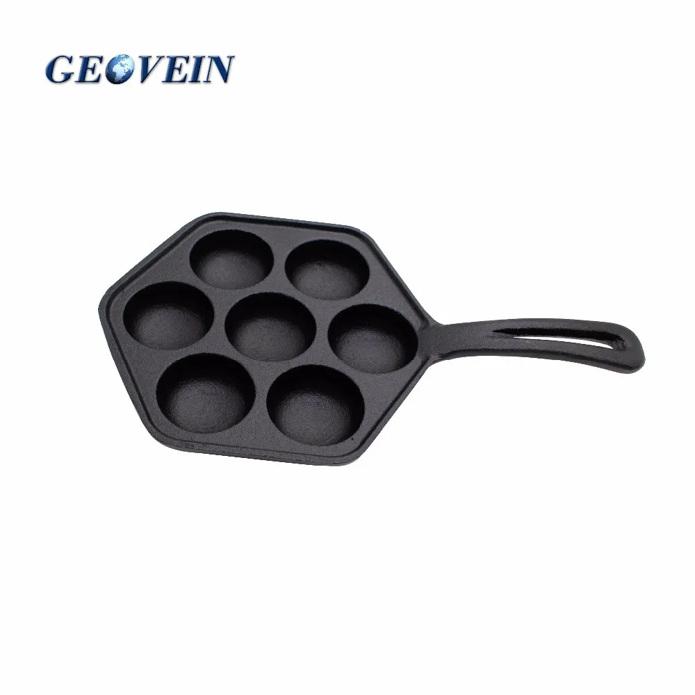 7 Round Holes Cast Iron Danish Aebleskiver Pan Buy Round Takoyaki Pan
