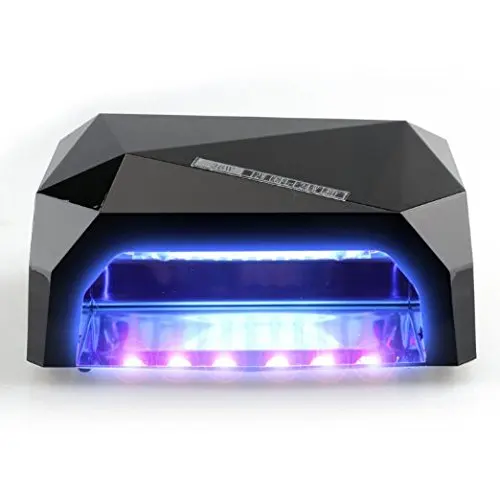 RioRand 36W Nail Dryer Professional Diamond Shaped CCFL & LED UV Nail Lamp (UV & LED 2 in 1 Nail Gel Lamp) Curing Nail Dryer for LED UV Gel Nail Polish nail tools - Black