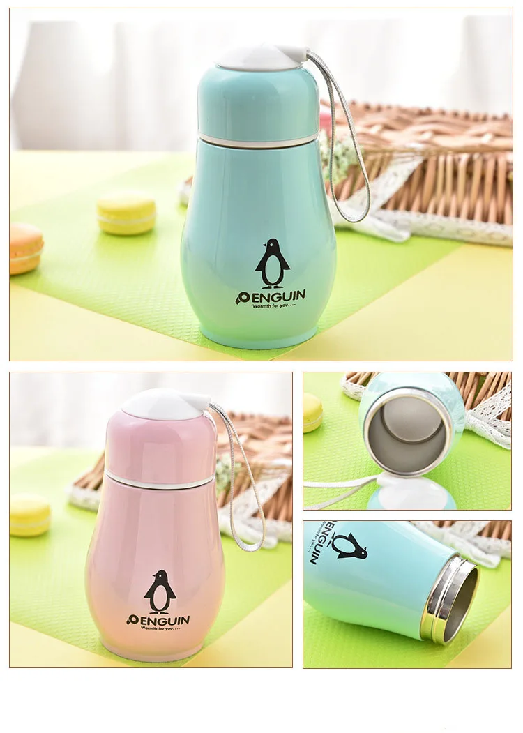Eco-friendly Kid Baby Cups Cartoon Sports Stainless Steel Bottle