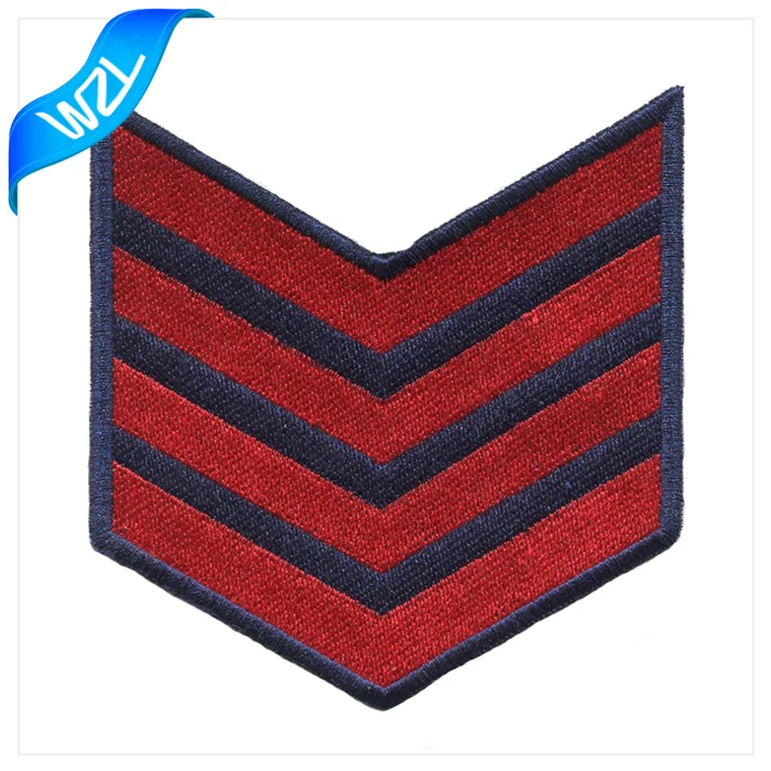High Quality Golden Chevron Embroidered Emblems And Patches For Clothes ...