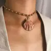 Bohemian Ocean Seashell Beach Pendants Necklace Women Fashion Gold Color Scallop Shell Chain Choker Jewelry