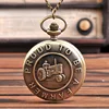 Antique Bronze Classic Cars Design Small Cute tractors Pocket Watch Bronze Pendant Old Car Pocket Watch For Children's Gift