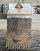 wedding fashion aluminium silver metal sequin new design table runner metallic cloth