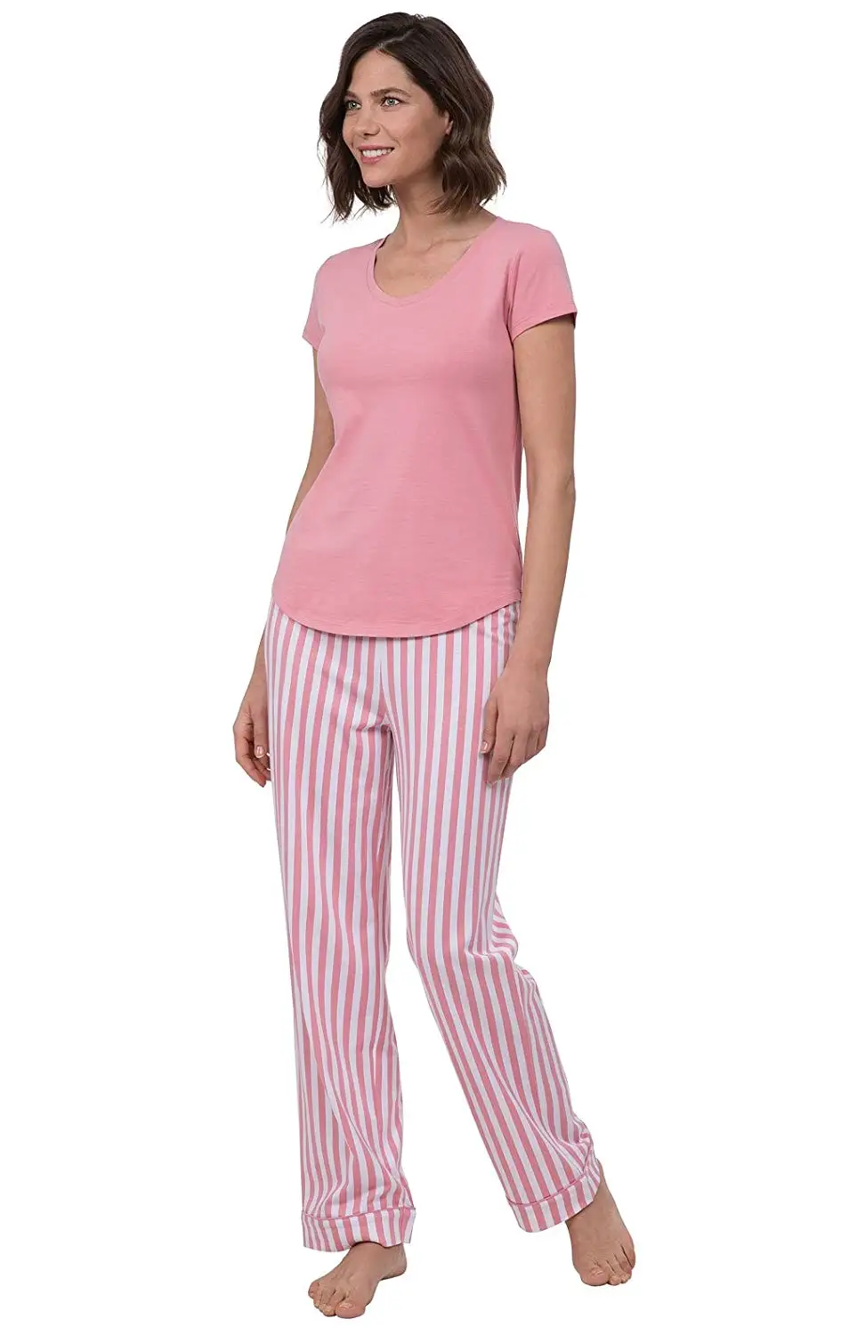 Buy PajamaGram Personalized Womens Short Sleeve PJs Printed Two Piece ...