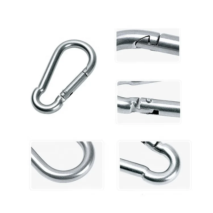 Manufacturer Price 6*60 Stainless Steel 316 Snap Hooks DIN5299 Spring Hook Carabiner Karabiner