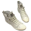 New design ventilate cowhide high-top lace-up fashion wild casual shoes women with shell toe flat foot