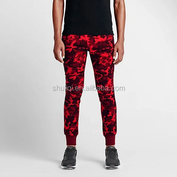 mens red camo joggers