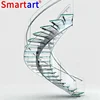 Round glass staircase / modern stainless steel curved stair
