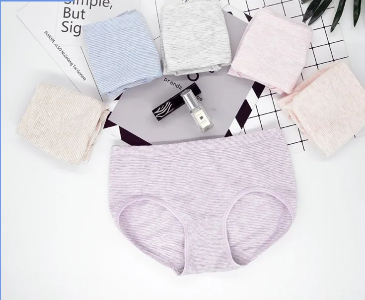 2019 New Women Panties Fresh Middle Waist Pure Cotton Underwear