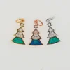 Fashion Brass Micro Pave CZ Tree Charms or Pendant Opal Elements