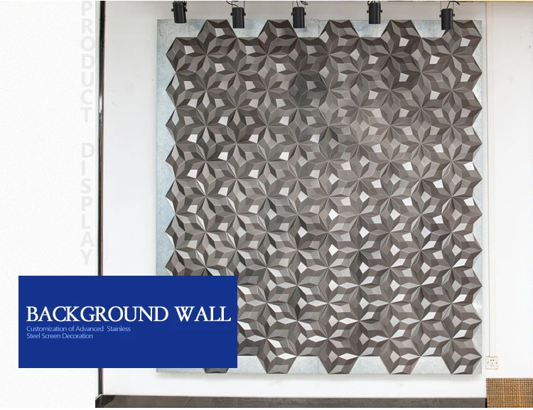 bronze hexagon laser interior stainless steel art decorative metal 3d wall panels backlit laser cut decor partition wall board