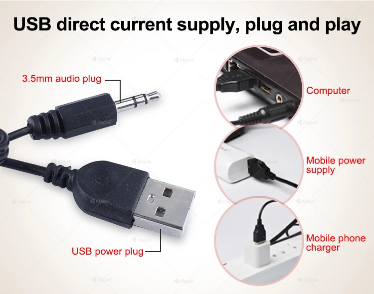 New Computer Speakers 2.0 usb wired woofer speaker no battery for laptop pc