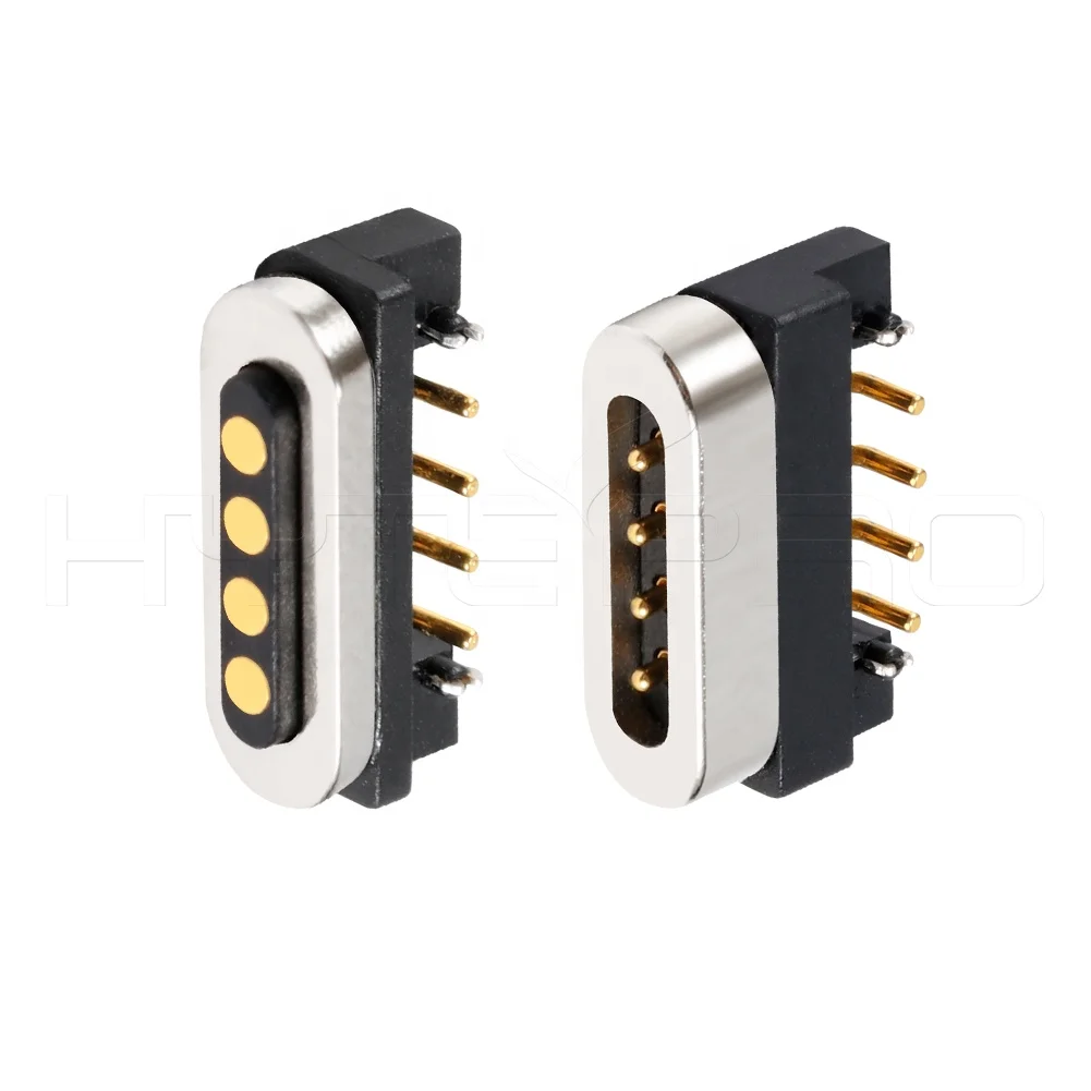 vertical gold plated pogo pin magnetic dc connector for