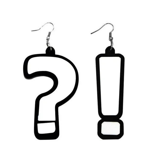 Fashion Creative Geometric Acetate Drop Earrings Personalized Question Mark Exclamation Mark Acrylic Pendant Hook Earrings Buy Question Mark Acrylic Pendant Hook Earrings Exclamation Mark Acetate Pendant Earrings Creative Geometric Acetate