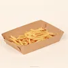Kraft Paper Tray For Food French Fries Kraft Paper Tray Hot Dog Food Paper Tray