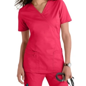 Factory Price Mock Wrap V-neck Medical Nurse Scrubs Uniforms for Beauty Salon Factory Price Mock Wrap V-neck Medical Nurse Scrubs Uniforms for Beauty Salon