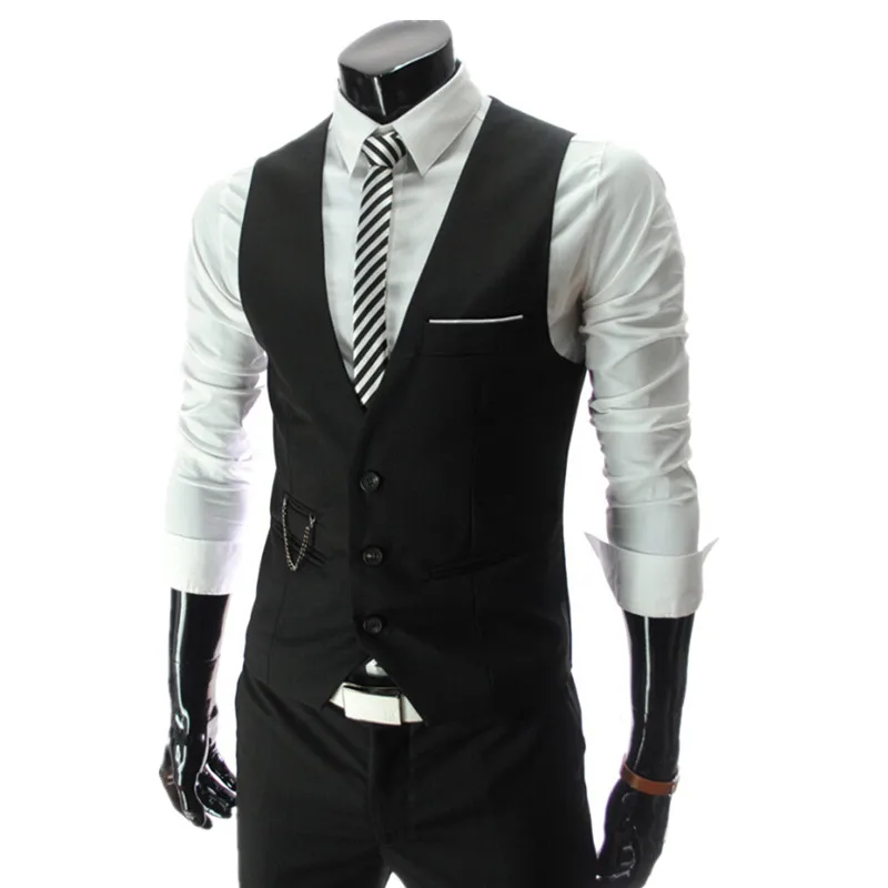 Fashion 2015 New Arrival Men Suit Vests Men s Fitted Leisure Waistcoat Casual Business vests Tops