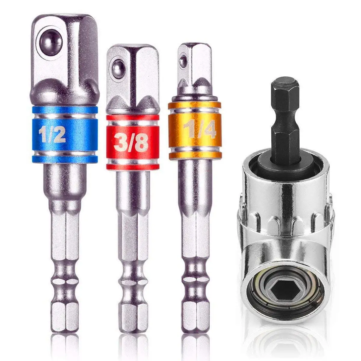 Impact Grade Driver Sockets Adapter Extension Set Drill Bit+Right Angle Drill,3Pcs 1/4 3/8 1/2 Universal Socket Adapter Set,105 Degree Right Angle Screwdriver set Drill Hex Bit Socket Adapter Impact Grade Driver Sockets Adapter Extension Set Drill Bit+Right Angle Drill,3Pcs 1/4 3/8 1/2 Universal Socket Adapter Set,105 Degree Right Angle Screwdriver set Drill Hex Bit Socket Adapter