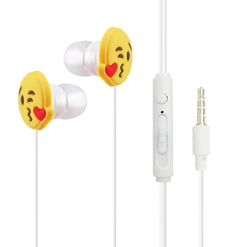 New design Cartoon Emoji 3.5mm Headset Headphones Earphone 