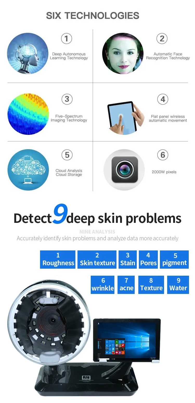 Skin Scope Face Analysis Scanner Machine 3D Facial Skin Analyzer