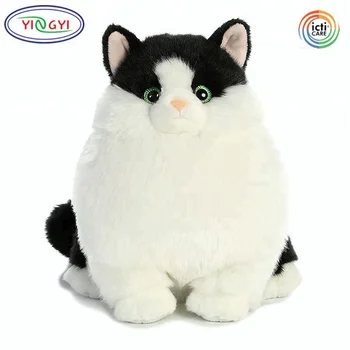 black and white stuffed cat