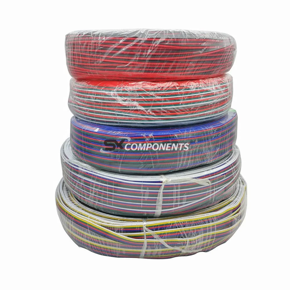 1m/5m/10m/20m LED Cable Wire Cord Connector Fit Single LED Strips 22AWG 2Pins 3Pins 4Pins 5Pins 6Pins RGB RGBW extension cable