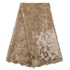 Wholesale African french net lace with sequins high quality sequence tulle lace fabric mesh