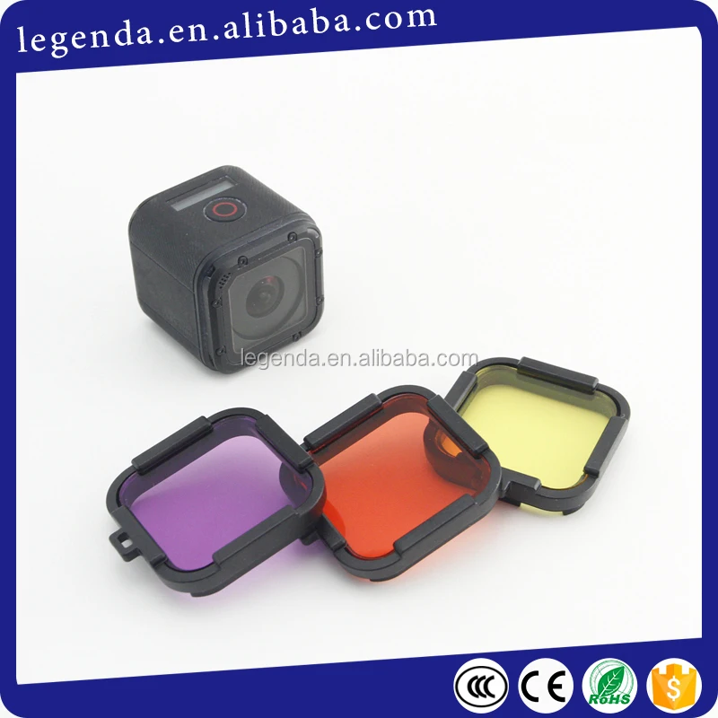 Shineda Amazon FBA service Under Sea gopro Colorful Filter for Heros 4/3+,with Mounting frame, 3 Colors