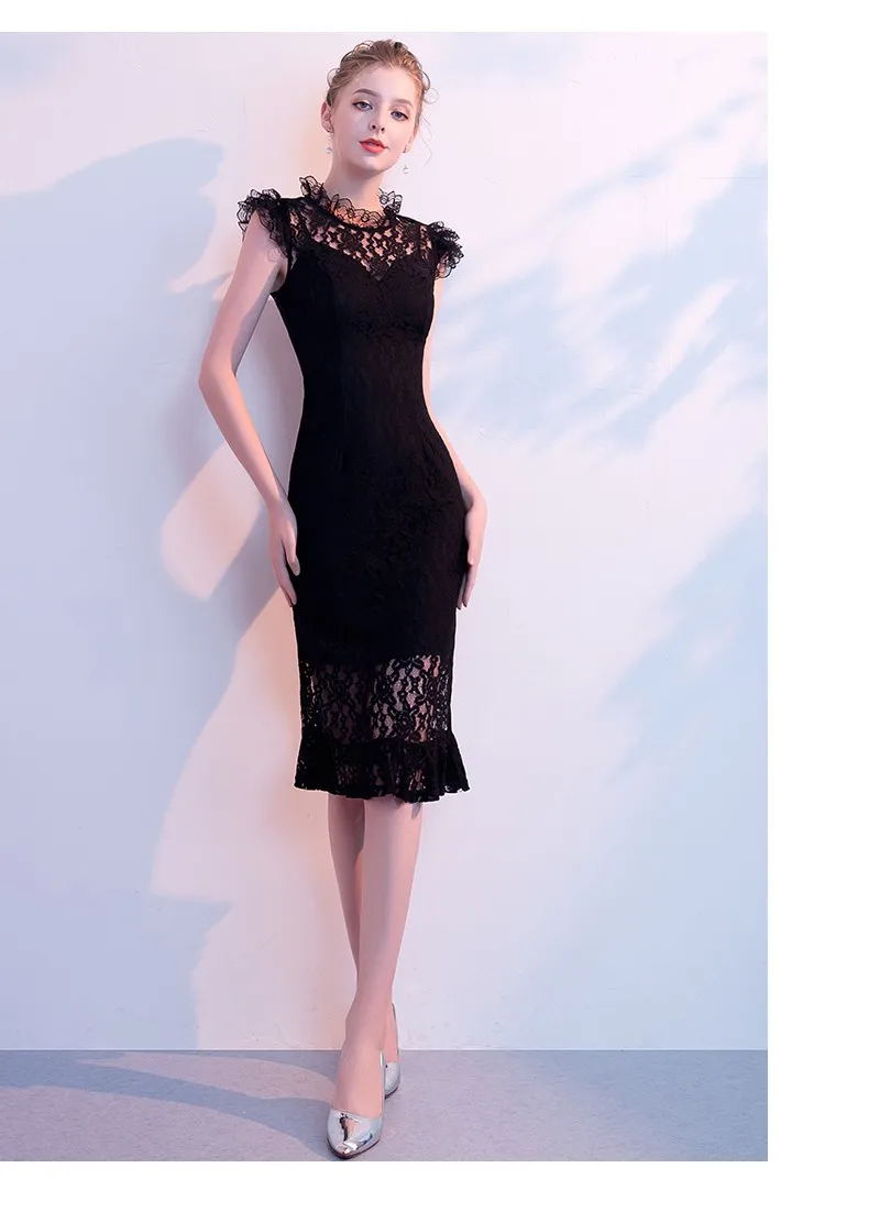 Lsffn019 Real Slim Elegant Black Evening Dress Porn Dress Elegant ...