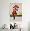 Morden oil painting on canvas "parrot" original oil painting for baby room, cafe decoration