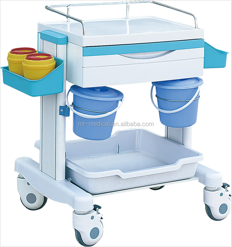 Mobile treatment trolley mainly use stainless steel and ABS material