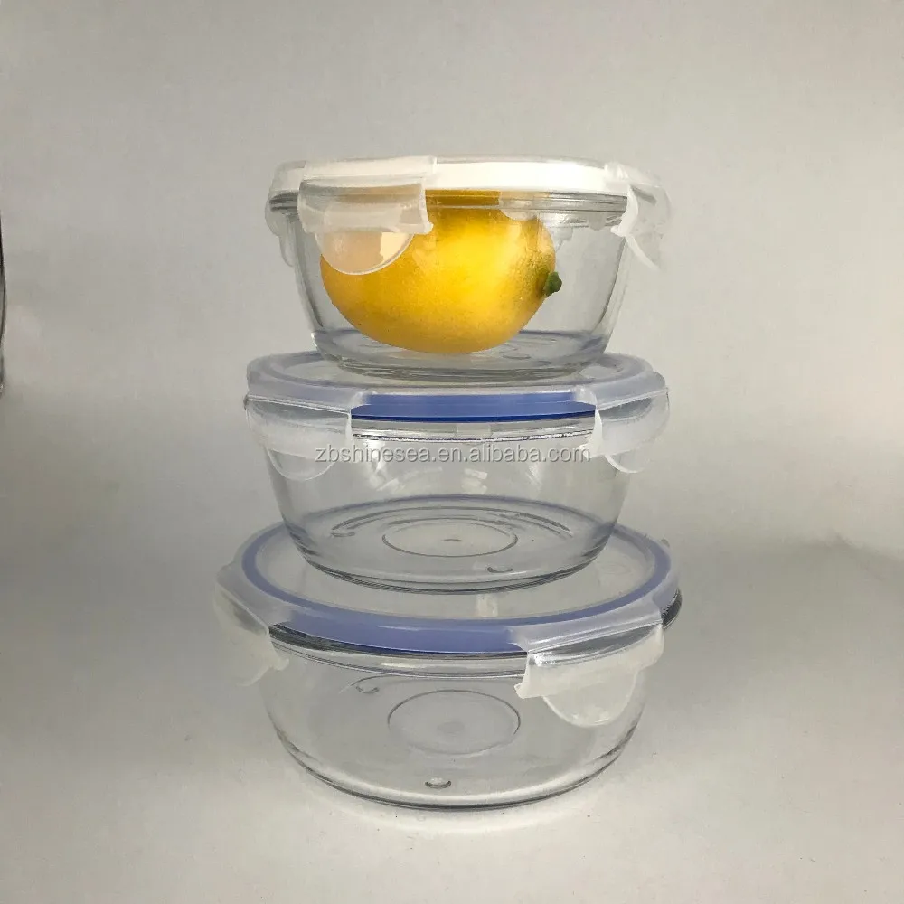 Zibo Supplier Glass Punch Bowl With Airtight Plastic Lid Buy Glass